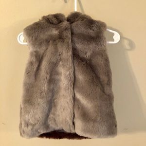 Faux fur hooded vest